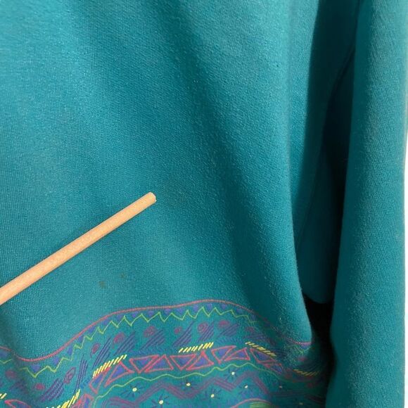 Vintage 90's Blast Yoke Patterned Elbow Length Sleeve Mock Neck Sweater in Small - Picture 8 of 11